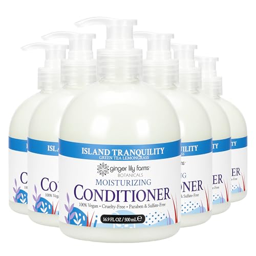 Image of Ginger Lily Farms Botanicals Conditioner, 16.9oz /6pk, Island Tranquility | 100% Vegan & Cruelty-Free | Moisturizing Conditioner for All Hair Types