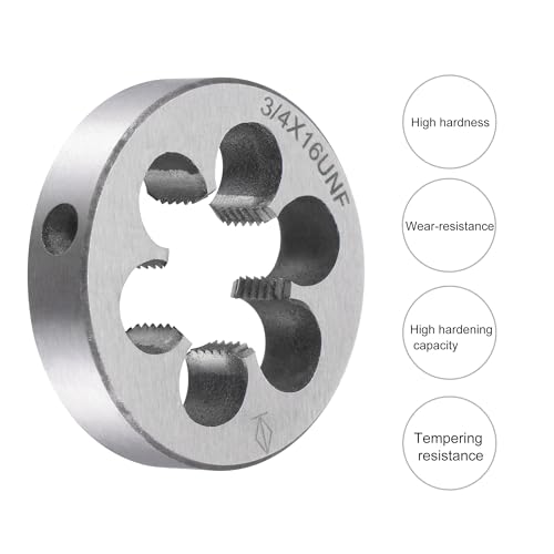 sourcing map Runde Gewindeschneidbacken 3/4-16 UNF Legierter Werkzeugstahl Maschinen Gewindereparatur Handwerkzeug