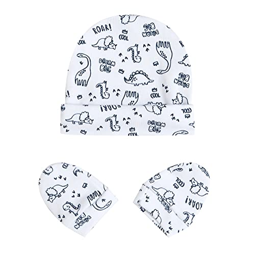 Touca e Luva Recém-Nascido Dinossauro