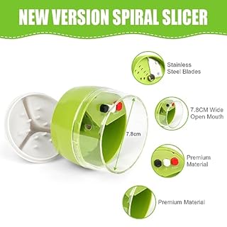 AUAUY Spiralizzatore di Verdure 4 In 1 Taglia Verdure a Spaghetti - Affettatrice a Spirale Vegetale, Affettatrice a Spirale, Grattugia da Cucina per Fare Pasta Vegetale, Cetriolo, Carote Tagliuzzati