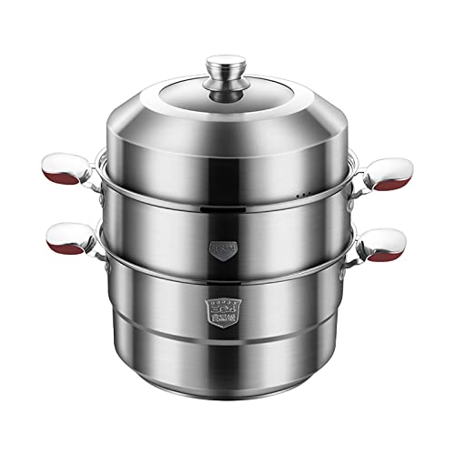 GLJTUO Olla De Vapor, Olla para Sopa, Vaporera, Fondo De Olla Compuesto Engrosado, Bollos Al Vapor, Pescado, Sopa De Pollo/B,B
