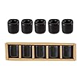 Mega Candles 5 pcs Black Ceramic Chime Ritual Spell Candle Holders, Great for Casting Chimes, Rituals, Spells, Vigil, Witchcraft, Wiccan Supplies & More