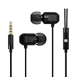 Earbuds, GGMM Headphones with Microphone Full Metal Headphones Earbuds Heavy Deep Bass Earphones Ear Buds, In Ear Headphones for iPhone Android Phone iPad Tablet Laptop (Black)