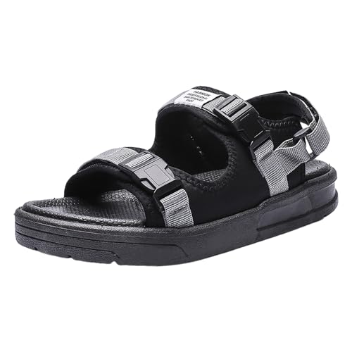Generisch Sandalias de trekking para hombre con plantilla, zapatos descalzos de cuero, sandalias de trabajo cerradas para deporte de verano y al aire libre, cómodas sandalias de senderismo ortopédicas
