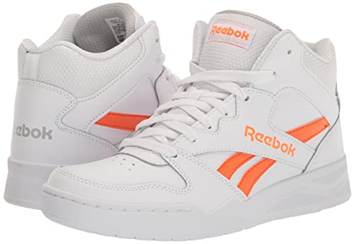 Reebok BB4500 Hi 2 Tênis masculino, Branco/Laranja Smash / Cinza Puro, 39