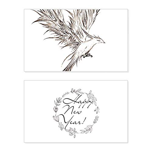 Tarjeta de año nuevo Rosefinch para decorar tu hogar con mensajes de bendición