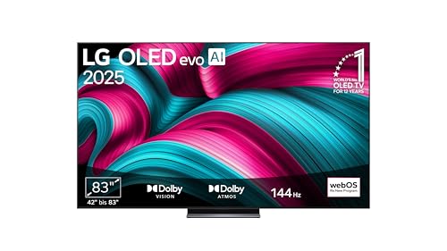 LG OLED83C5ELA, 83 Zoll (210 cm), 4K OLED evo AI TV, α9 Gen8 Prozessor, webOS 25, 120Hz (VRR bis zu 144Hz), Modelljahr 2025