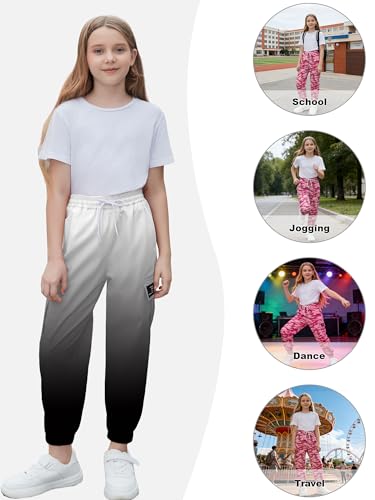 Image of Cromoncent Girls & Womens Camo Print Cargo Pants Outdoor Lightweight Jogger Baggy Pants, 6 Years - XX-Large