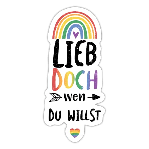 DesignsByJnk5 Sticker Unisex Pride | Lieb Doch Wen Du Willst Aufkleber LGBTQ Spruch | Queer lustige Sprüche Autoaufkleber Geschenkidee Pride