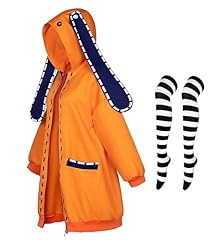 Orange Hoodie + Stripe Knee Socks