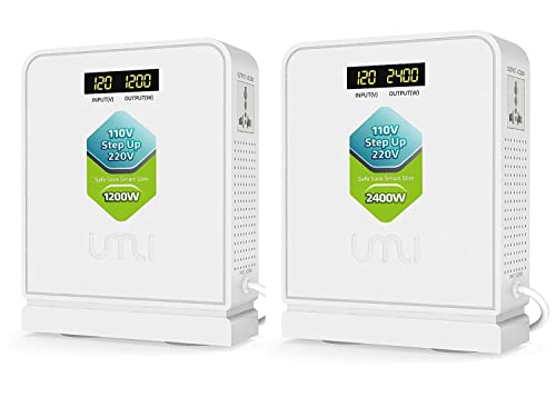 UMI 1200W and 2400W Step Up Voltage Converter Set, 110V ...