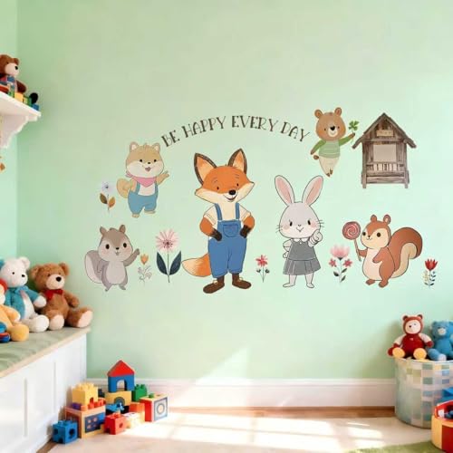 Vinilo Decorativo Woodland Animal para Pared 35.43x19.68 pulg miniatura 2