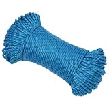 Arbeitsseil 8 mm Durchmesser 50 m Länge Polypropylen Seil für Haus Garten und Werkstatt Blau