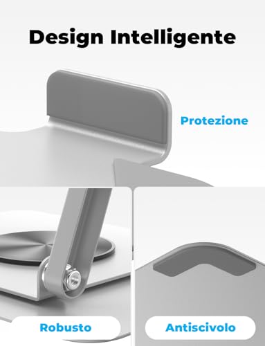 Vihoom Supporto Pc Portatile, Supporto Per Portatile Ergonomico Con Base Girevole A 360°, Laptop Stand Regolabile Altezza E Angolo, Ventilato Antiscivolo, Compatibile Con Portatili Da 11-17" - 7