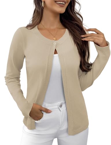 Image of OmicGot Women's Long Sleeve Shrugs Open Front Cropped Cardigan Sweater Bolero Shrugs S-XL