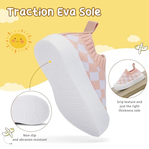 Image of BACSAC Baby Toddler Unisex Infant Shoes Boys Girls Beige Mesh Breathable Non-Slip Soles 6-36 Months