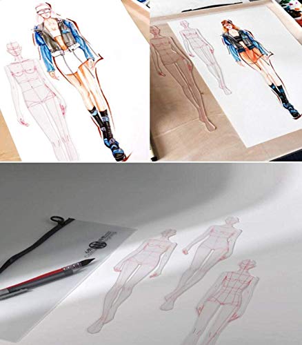 WellieSTR 7 Models Fashion Illustration Rulers, Fashion Drawing Template Ruler Set Sewing Humanoid Patterns Design, Clothing Measuring French Curve Rulers A4 Pattern Paper Draft Drawings