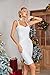 meilun Women's Sleeveless Rayon Bandage Bodycon Strap Mini Dress Medium White