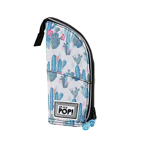 Oh My Pop! Cactus-Vertical Pencil Case, Green, 9 x 21 cm