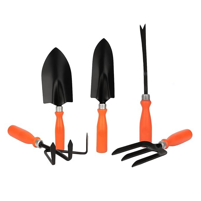 Image of Gardening Tools Kit (Set of 5), 2 Trowels, Hand Fork, Weeder, Cultivator,| Manual Tools Kit for Home Garden, Indoor and Outdoor Gardening (GTK)
