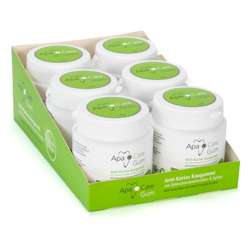 ApaCare Gum Anti-Karies Kaugummi mit Zahnschmelzmineralien | 6 Dosen