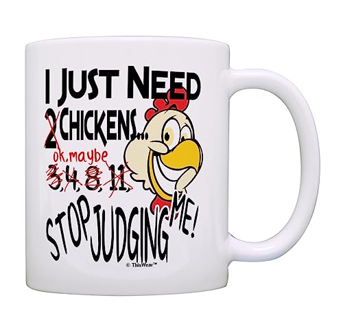 ThisWear Chicken Themed Ceramic Mug 11oz Funny Gift for Women & Men