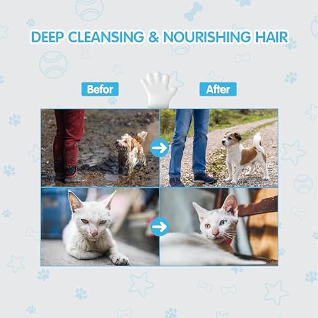 COCOYO Disposable Grooming Glove Wipes for Dogs & Cats I Fur Deodorizing I Fresh Moutain Pine Scent I Rinse Free & Bathing Gloves Wipes (30 Individually-Packed Glove Wet Wipes) (30 Individual Pack)-bMwduxFb