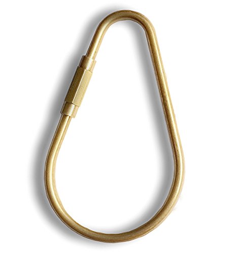 Cevinee Durable Brass Screw Lock Key Chain Ring, Creative EDC Kits Hanging Ring - A Shape