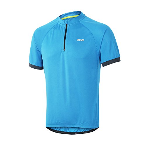 ARSUXEO Men's Cycling Jerseys Short Sleeves MTB Bike Shirt 635 Blue Size X-Large