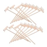 Construcción de madera: hecho de madera, rastrillo de jardín de mano se siente natural en la mano, para largas de trabajo de rastrillo de zen o nivelación de suelo de mini jardín, rastrillo zen pequeño, rastrillo de arena para jardín