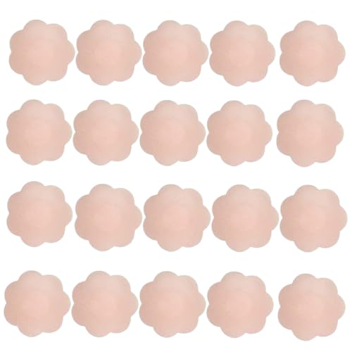 Star Shape Nipple Covers for Women Reusable Silicone Pasties Invisible Adhesive Seamless Sweat Resistant Flower Design Skin Tone Comfortable Breast Covers for Backless Strapless Outfits (10 Pairs)-image-12