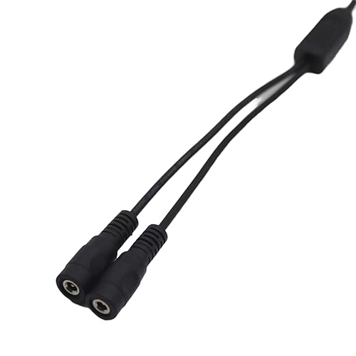 Miniatura 8 de UpperFu Cable divisor CC Y 1 macho a 2 hembras cable adaptador de extensión de corriente CC de 0138in x 0053in para cámaras de vigilancia CCTV tira