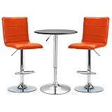Bartisch: vidaXL Bar Set 3-TLG. Bistrotisch Bartisch Barhocker Stehtisch Küchenbar Bartresen Tresentisch Barstuhl Küchentisch Bar Kunstleder Schwarz