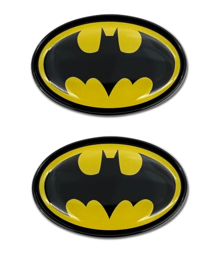 Image of Elektroplate Officially Licensed 2 Mini OEM Chrome DC Comics Batman Emblems for Motorcycles, Watercrafts, and Decorations | Universal Fit at 2.15 inch x 1.4 inch | Weatherproof | 2-Pack