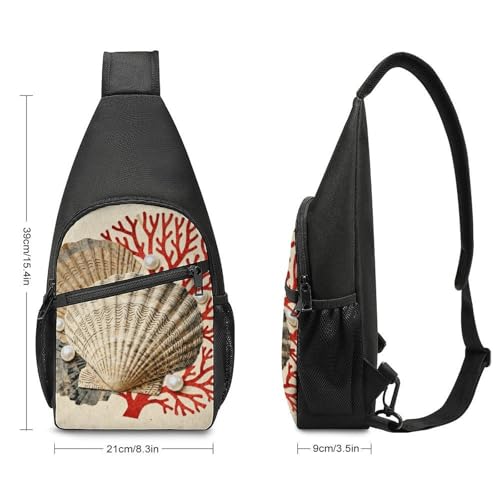 Sac bandoulière rétro patchwork coquillages imperméable en Oxford