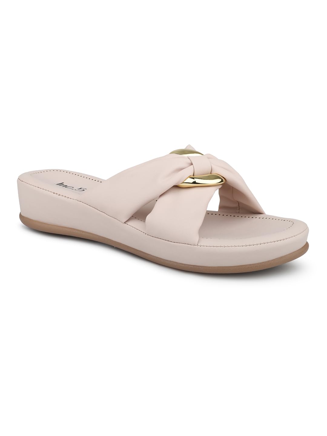 Women Cream Embellished Comfort Heels Sandal-image-37