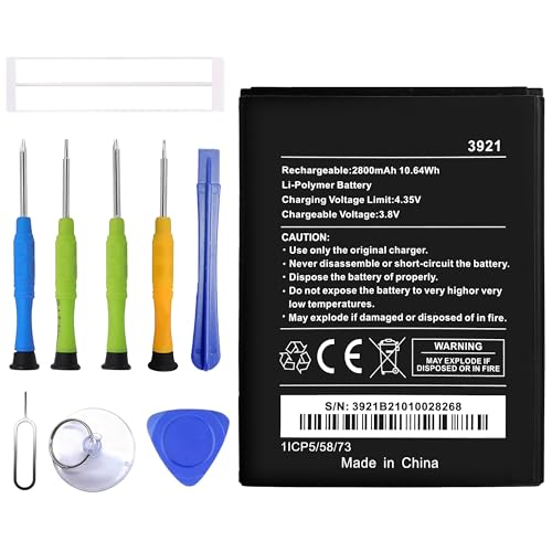 ERYNK WIKO 3921 Batterie de rechange compatible avec WI-KO Lenny 5 WI-KO Robby 2 avec batterie de rechange avec kit d'outils