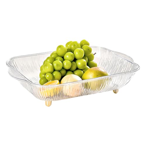 cesta de frutas pequeña, frutero moderno,Plato de fruta con patas y orificio de drenaje - Plato para servir de cocina, cuenco con Pedestal, plato decorativo para el hogar, para verduras, frutas, panes