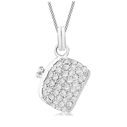 Cadena con colgante de plata de ley 925 y cristal de mujer con acabado de lujo