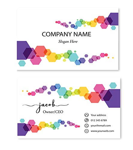 Amerixun Custom Name Card,Business Card,Thick Paper, Standard Size 3.5" x 2",Available Pack of 100,200 and 500 (Abstract-3)