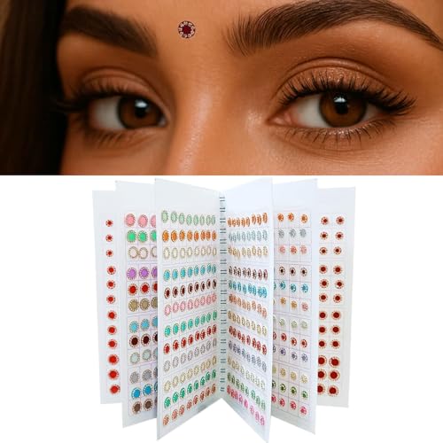Image of VAMA Fashions Multicolour Stone Self Adhesive Kumkum Bindis Sticker Bindiya Bride Groom Forehead Bindi Spiral Book Booklet for Women & Girls (Pastel Color Bindi Book)