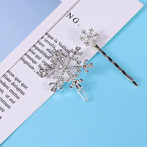 12 peças de grampos de cabelo de floco de neve de Natal grampos de cabelo de liga de metal grampos d
