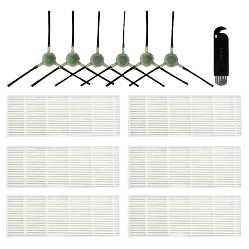 Chuancheng 13Pcs Filter Replacement Parts for Lefant M210P M210 M210S M210B M213 M213S M2, for OKP Life Robovac K2 K3 K3A K4 K5 Robot Vacuum Cleaner, 6 HEPA Filters + 6 Side Brush + 1 Cleaning Brush