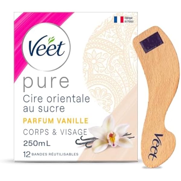 Veet PURE - Gorący wosk z cukrem i wanilią - depilacja bez pasków, wanilia, 250 ml
