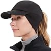 GADIEMKENSD Sombrero de cola de caballo de forro polar reflectante de invierno para mujer con calentador de orejas desplegable