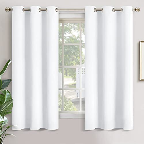 Image of YoungsTex White Curtains 63 Inch Length - Grommet Drapes Privacy for Living Room Bedroom Window No See Through, 2 Panels, 42 x 63 Inch