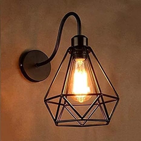Image of Geometric Black Metal Wall Light, Modern Industrial Decorative Sconce,(Bulb not Included) Small Pack of 1