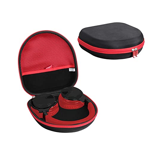 Hermitshell Hard Travel Case for Silensys E7 / PurelySound/MOVSSOU/COWIN/Tapela/Audonia Active Noise Cancelling Bluetooth Headphones (Black+Red)