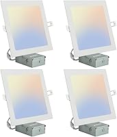 Vista 10 de Iluminación empotrable LED cuadrada de 8 pulgadas regulable con caja de conexiones, 3CCT 3000K-6000K seleccionable, 18W ultrafina LED empotrable luz