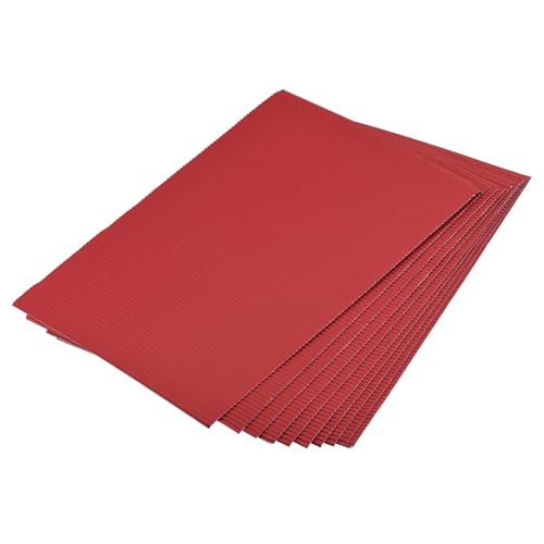QUARKZMAN Wellpappe Blätter 25 Stück 29.7cm x 21cm Rote Pappe Für DIY Bastelbedarf